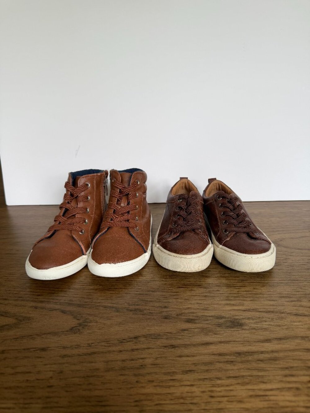 2 Pack Old Navy and Cat & Jack Brown Kids Sneakers — Low Top and High Top Duo